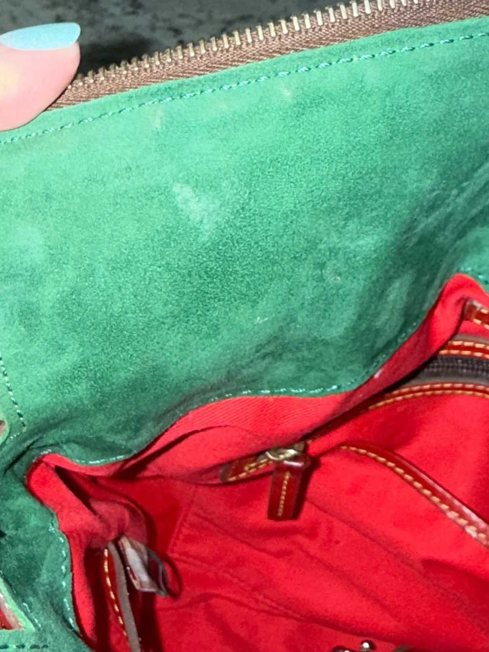 Dooney & Bourke Florentine Satchel Large Handbag Bright Red Leather